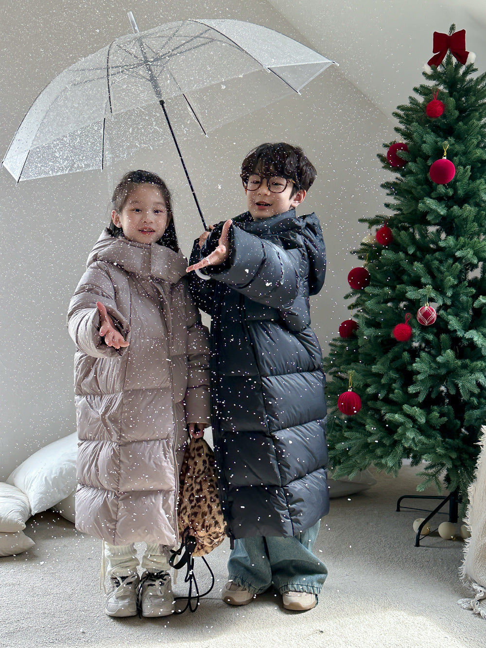 Kids' Mid-Length Hooded Puffer Jacket