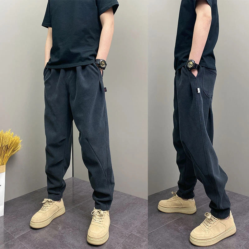 Washed Design Casual Trousers
