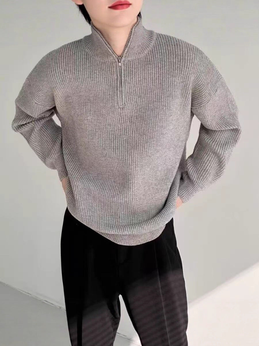 Ribbed Quarter-Zip Pullover