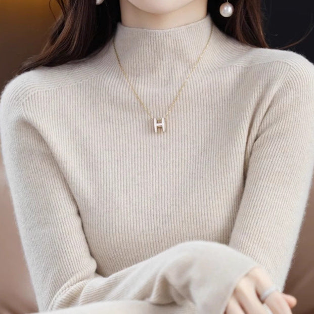 Women's High-Neck Fitted Sweater