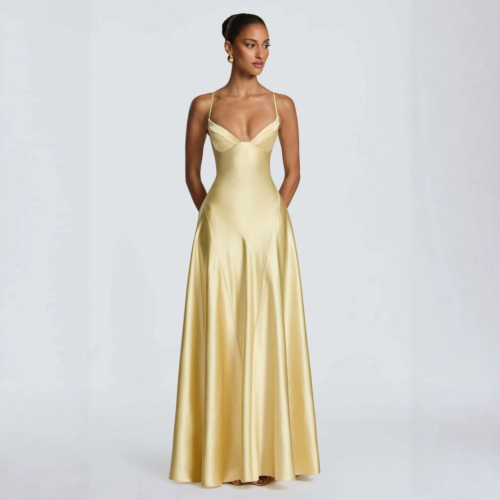 Backless A-Line Maxi Dress
