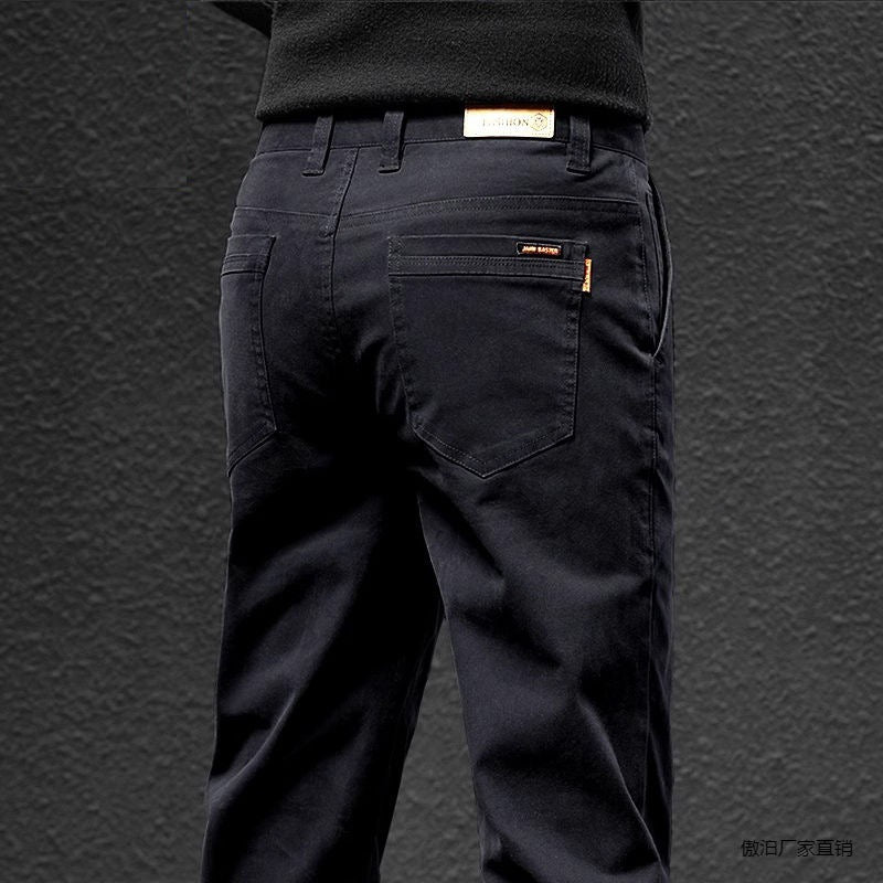 Premium Cotton Straight-Leg Trousers