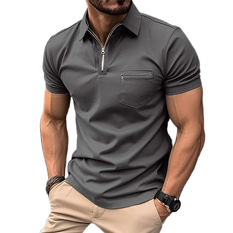 Men's Quarter-Zip Polo Shirt