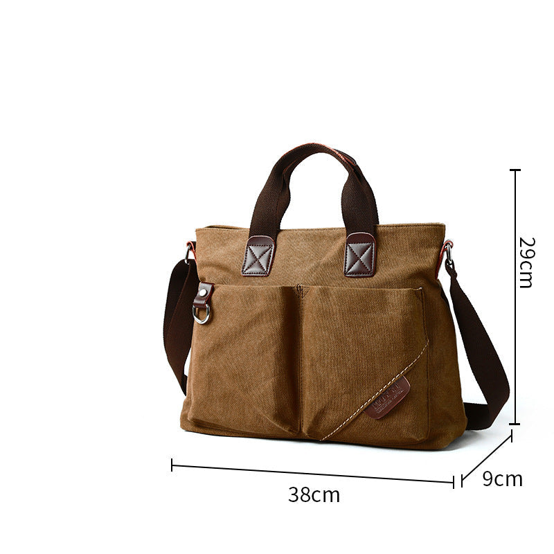 Versatile Canvas Multi-Pocket Messenger