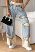 Patchwork Ripped Jeans