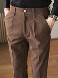 Pleated Corduroy Trousers