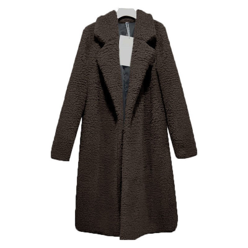 Plush Lapel Longline Coat