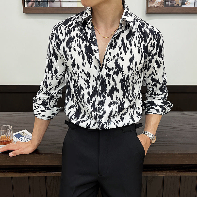 Men's Bold Monochrome Pattern Shirt