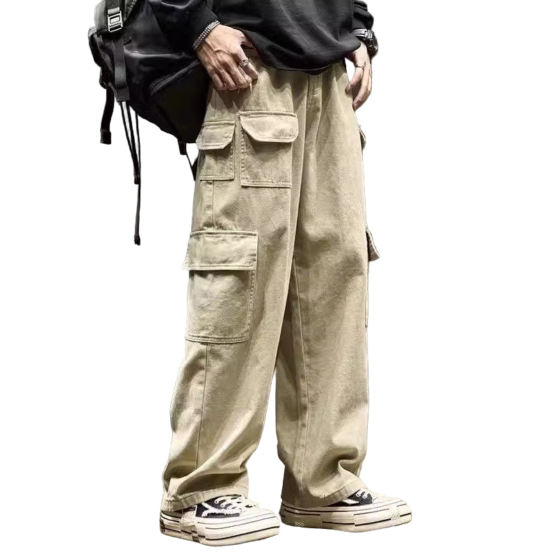 Multi-Pocket Cargo Drawstring Pants