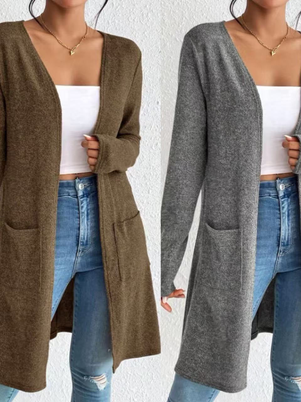 Chic Longline Pocket Cardigan