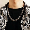 11mm wide [tide freedom] Cuban necklace [all-over titanium steel] chain length about 60cm