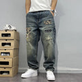 Vintage Patchwork Straight-Leg Jeans