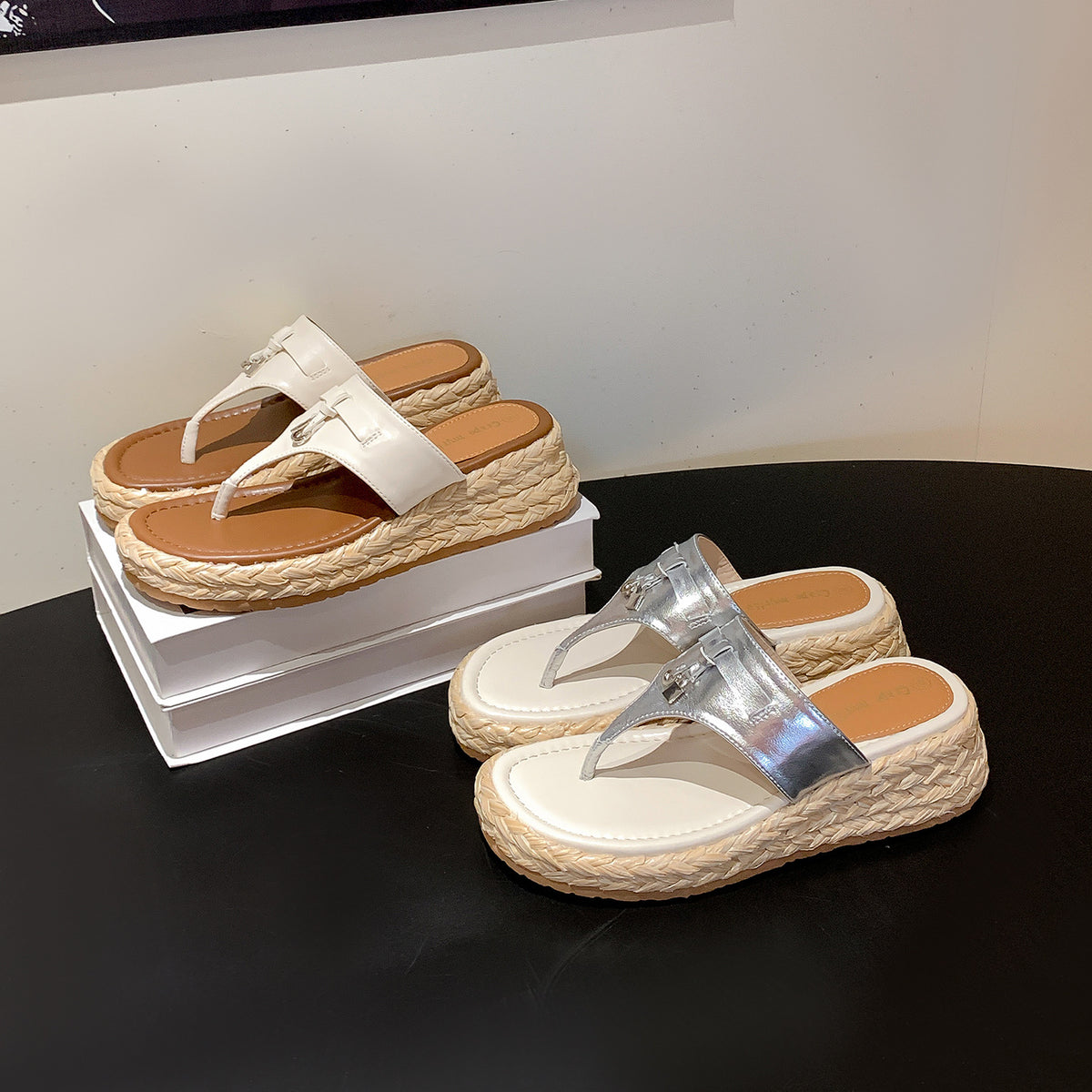 Tassel Platform Thong Sandals