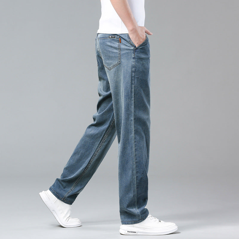 Ice Silk Wide-Leg Jeans