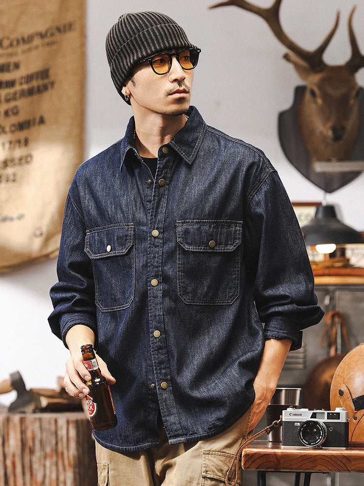 Vintage Americana Workwear Denim Overshirt