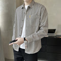 Men's Vertical Stripe Casual Shirt-Jacket