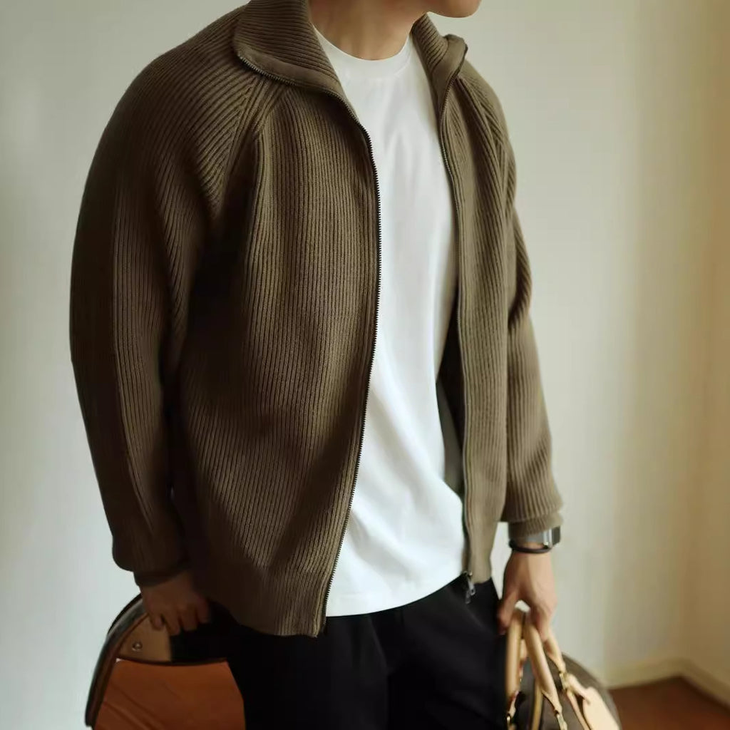 Double-Zip Knitted Cardigan