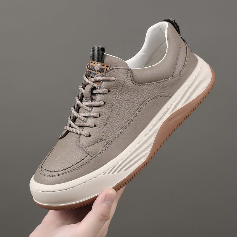 Men's Top-Grain Leather Casual Sneakers