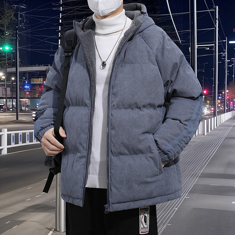 Striped Corduroy Puffer Jacket