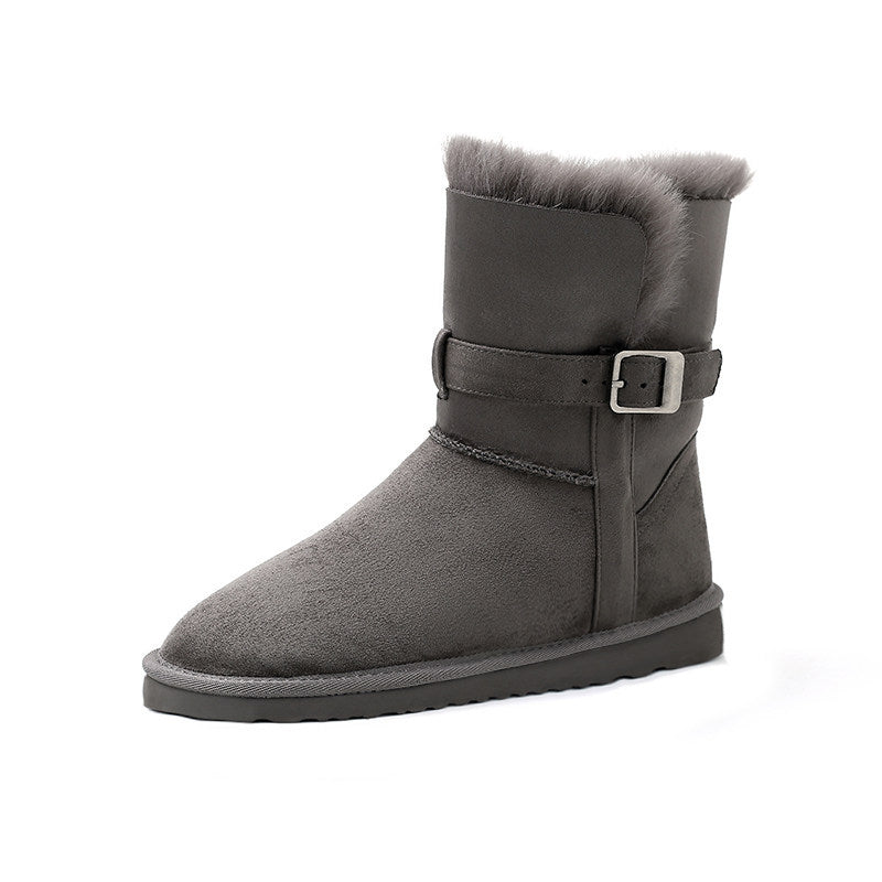 Fleece-Lined Platform Snow Boots