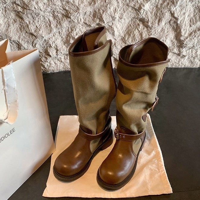 Foldover Buckle Riding Boots