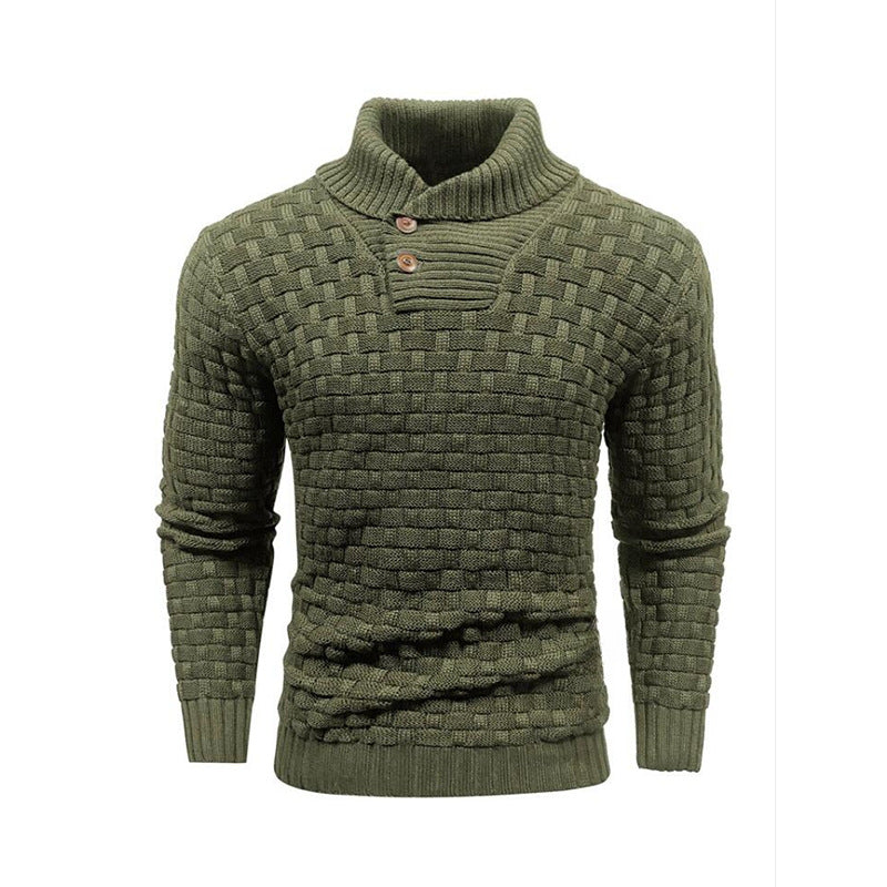 Textured Shawl Collar Pullover