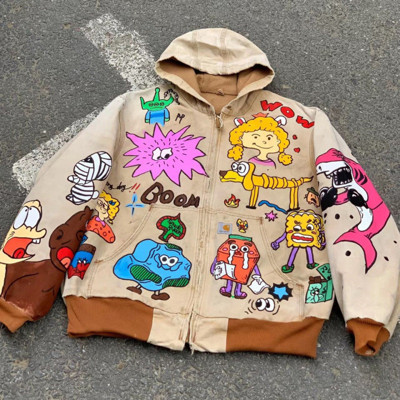 Men’s Hooded Utility Print Jacket