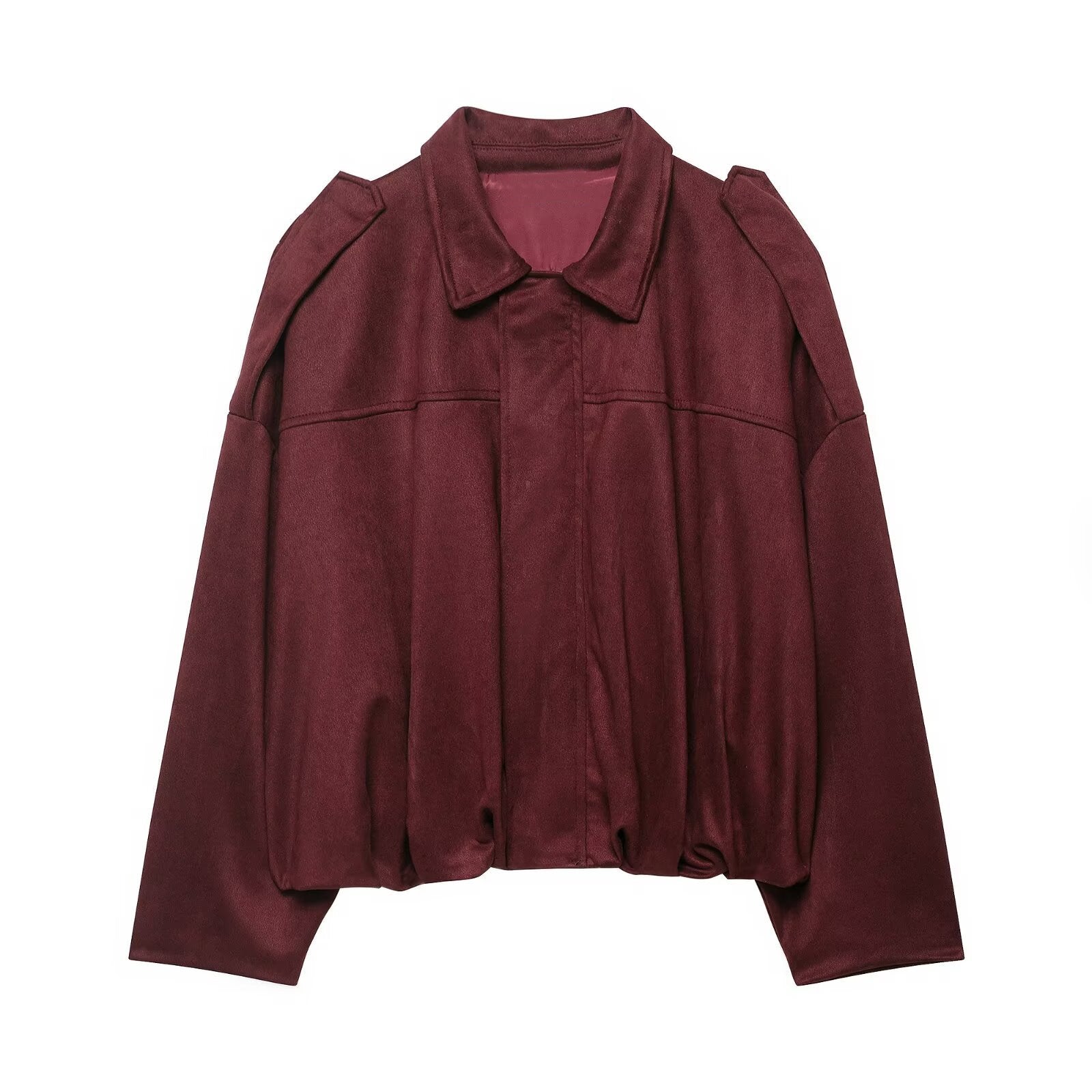 Faux Suede Casual Bomber Jacket