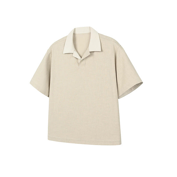 Linen-Blend Polo Shirt