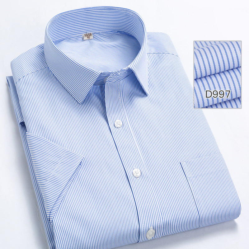 Men's Striped Short-Sleeved Business Shirt