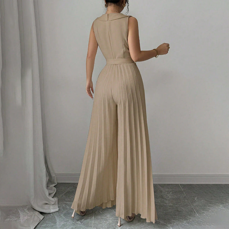 Sophisticated Double Breasted Pleated Jumpsuit