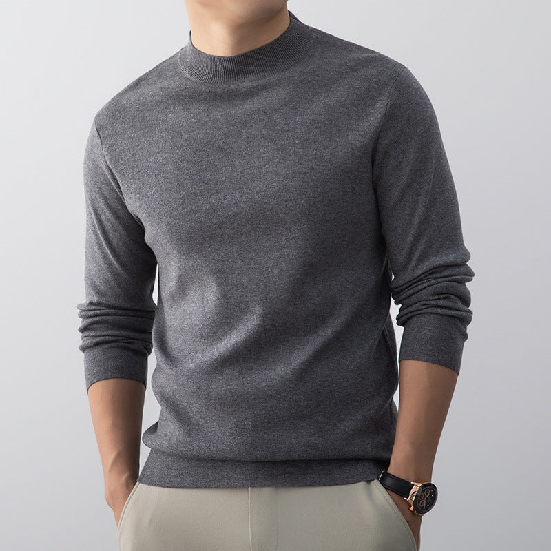 Men's Mock Neck Knitted Sweater