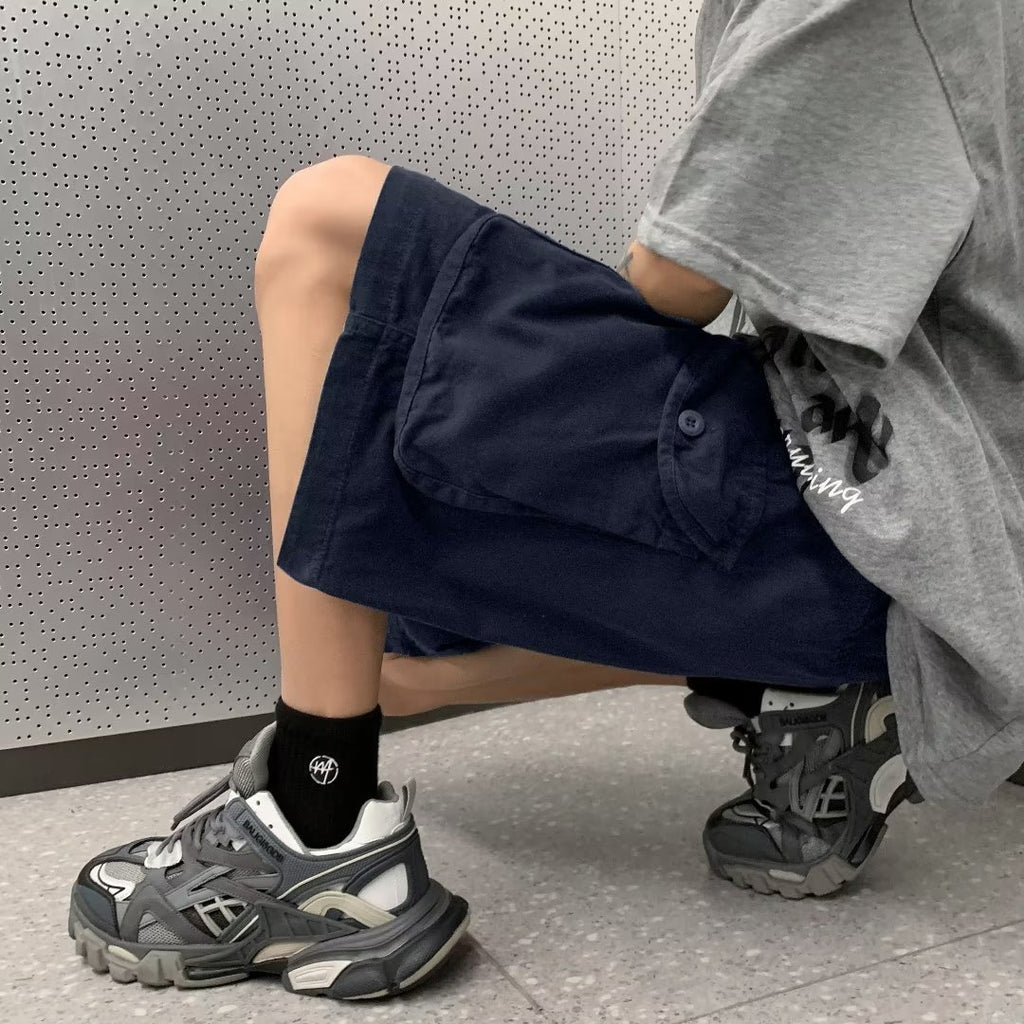 Multi-Pocket Workwear Cargo Shorts