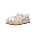 Polka-Dot Mesh Wedge Mules