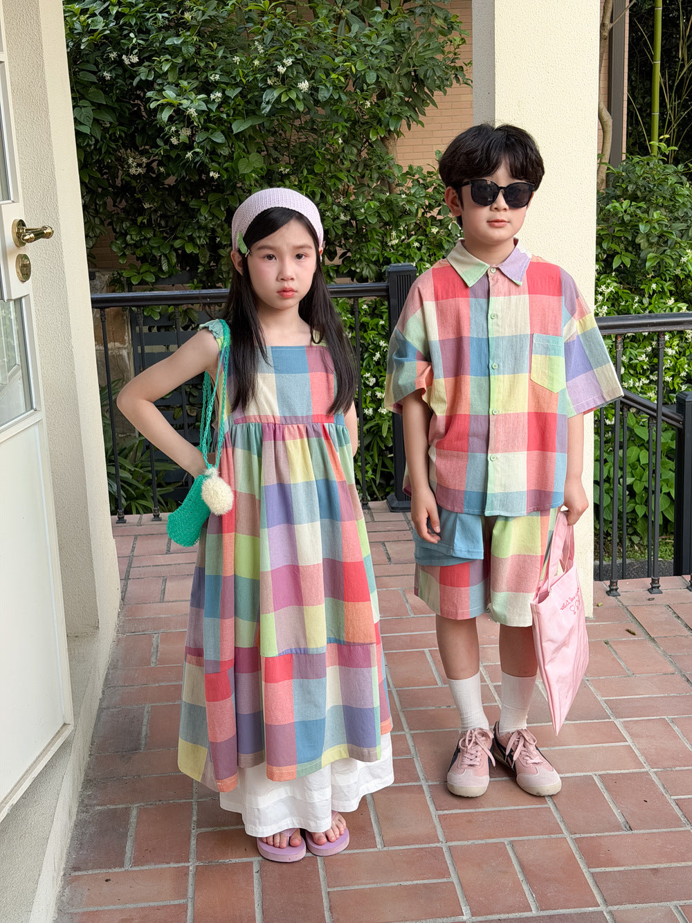 Kids' Colorful Plaid Two-Piece Set