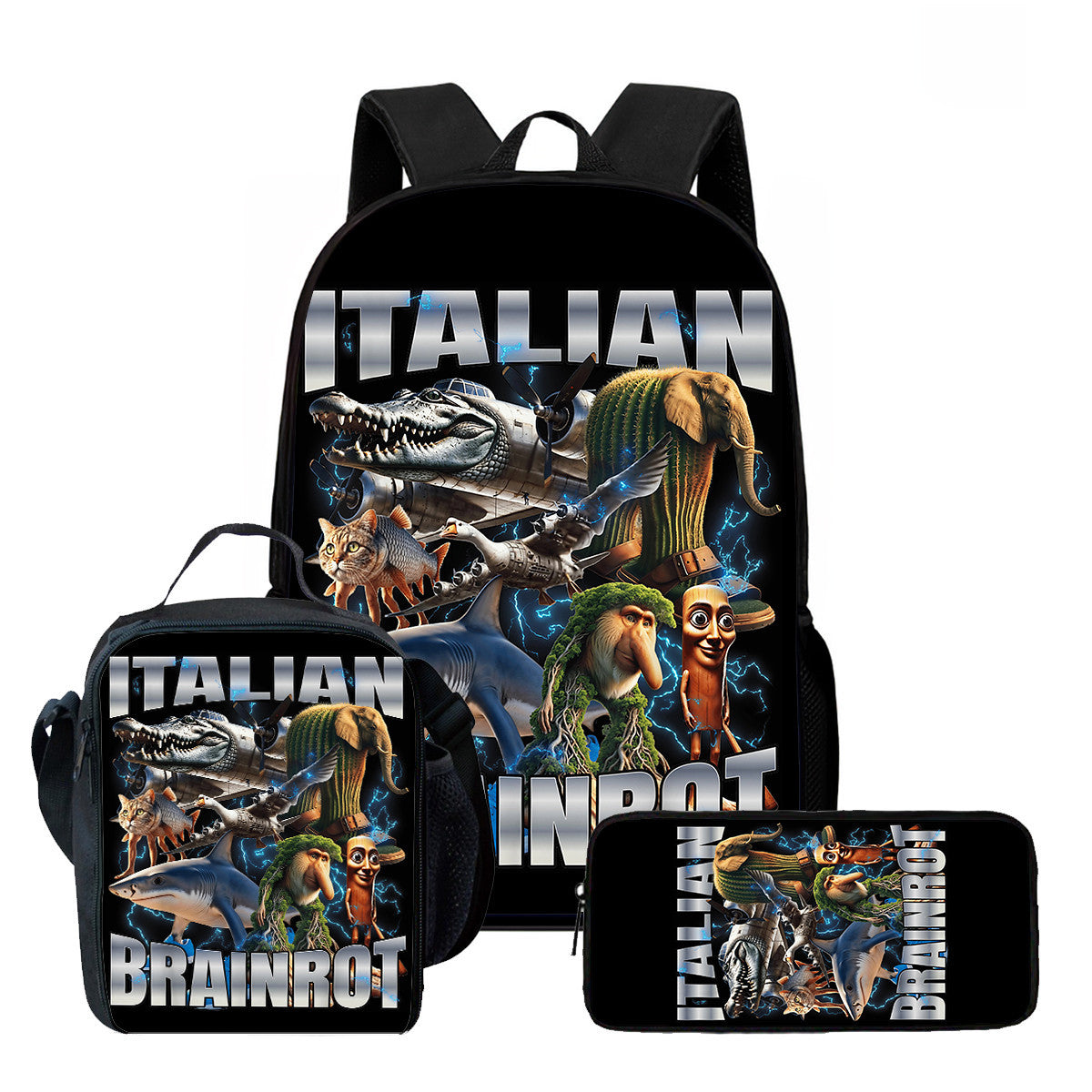 Viral brainrot Backpack Set