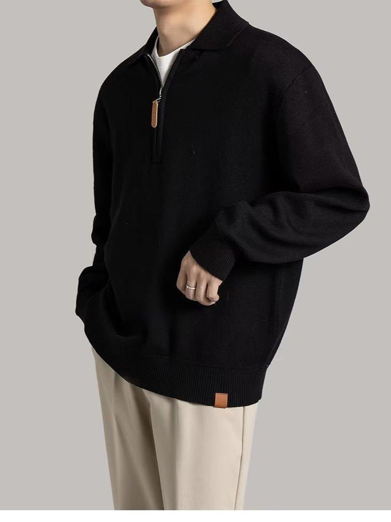 Zip-Collar Knit Polo