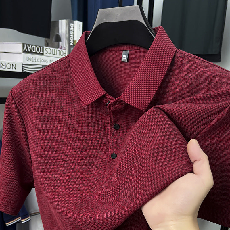 Waffle Knit Geometric Polo
