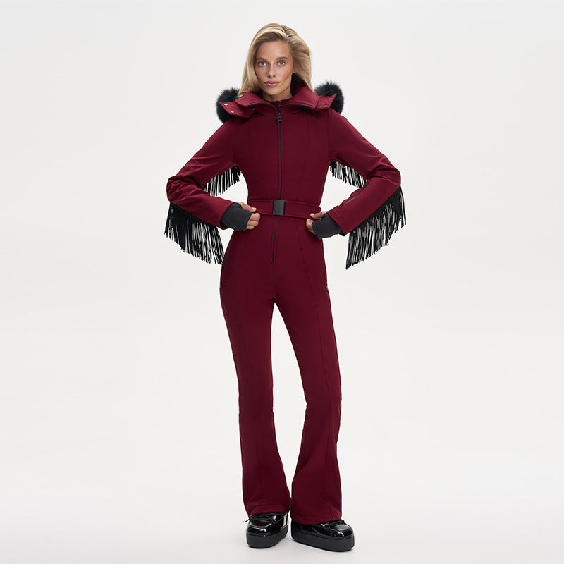Hooded Belted One Piece Jumpsuit
