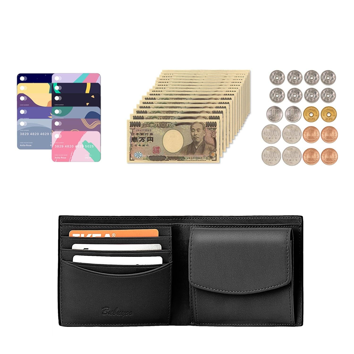 Cross-border popular Japanese-style wallet, men's high-end coin purse, custom with coin bag, leather wallet, men's sense of luxury