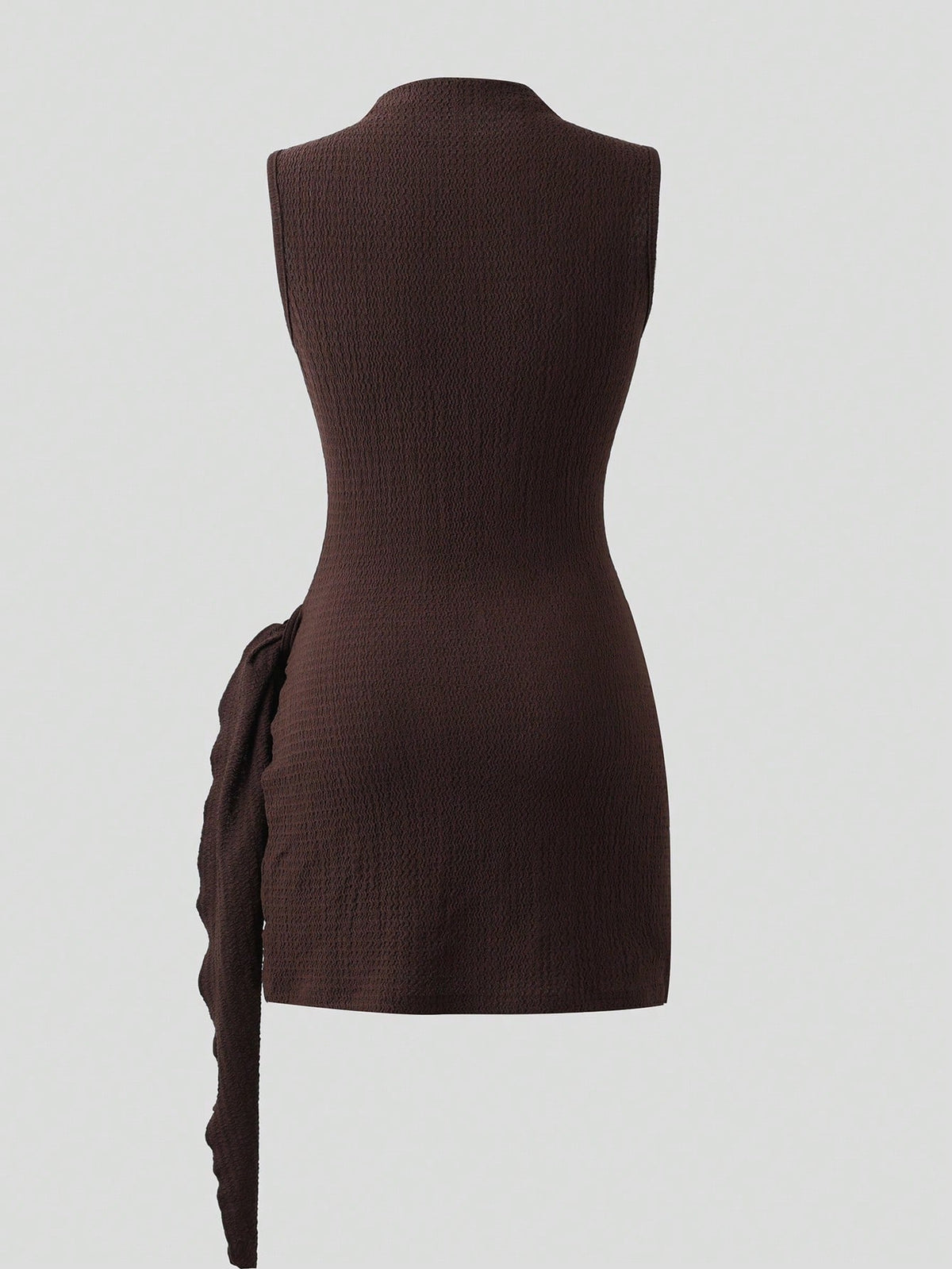 Metal-Buckle Ruched Mini Dress