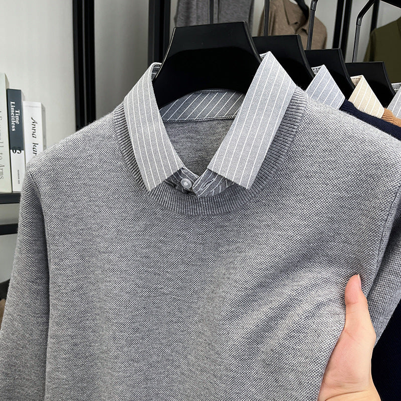 The Layered-Look Knit Pullover