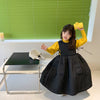 Sleeveless lace-up cotton skirt black