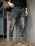 Slim-Fit Distressed Stretch Denim