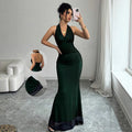 Elegant Halter Backless Maxi Gown