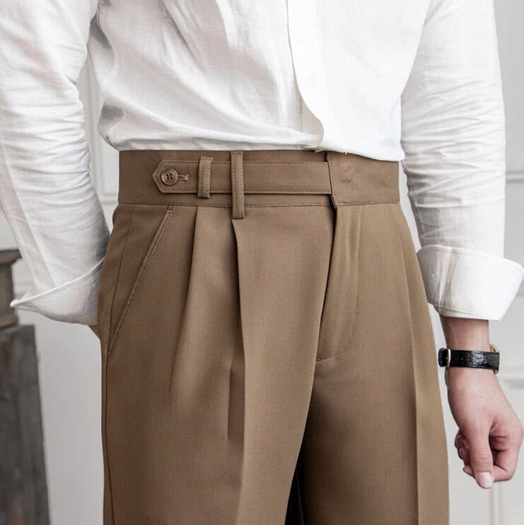 Tailored Neapolitan Straight-Leg Trousers