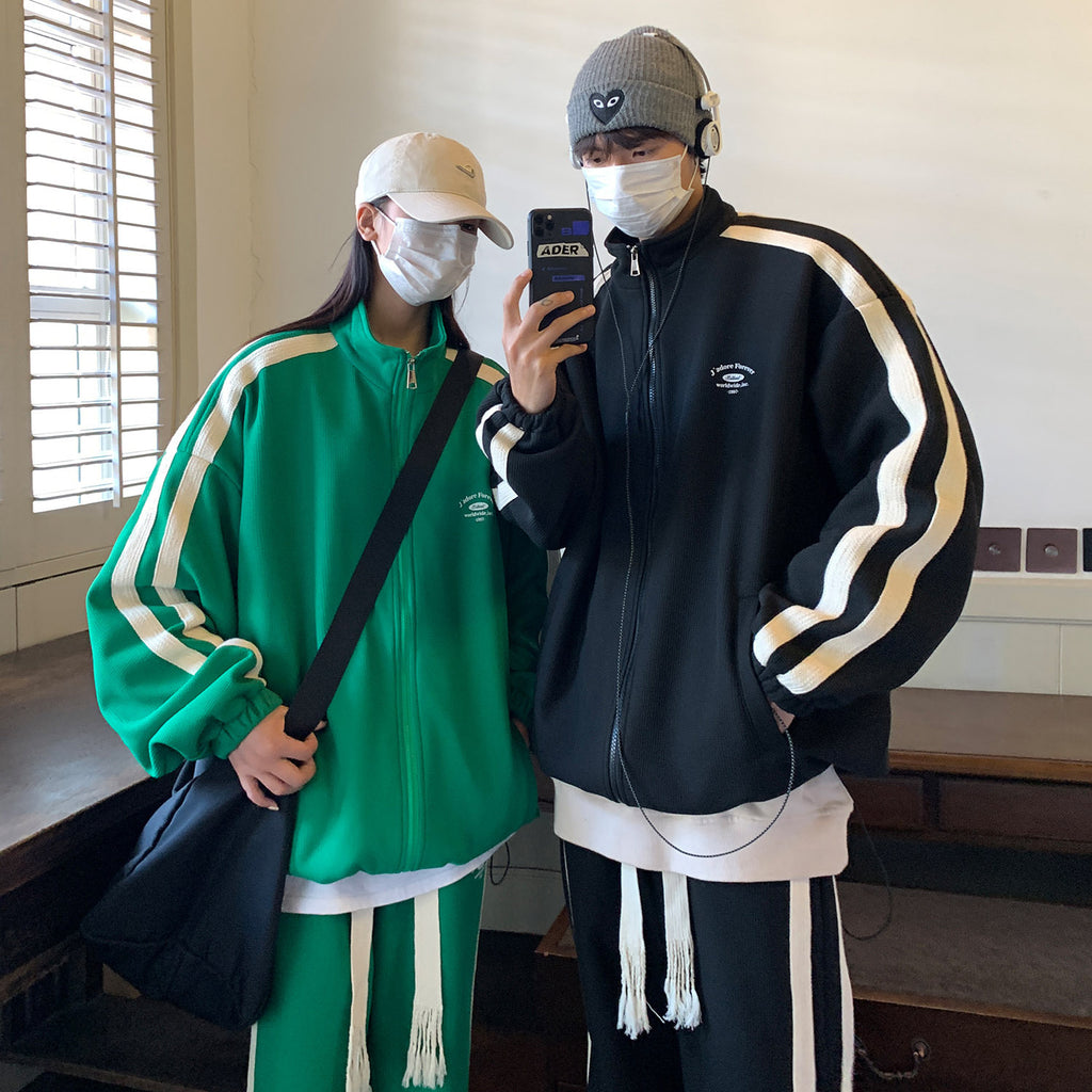 Casual Zip-Up Tracksuit Set