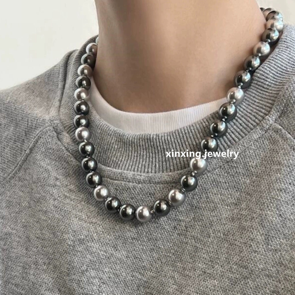 Metallic Pearl Statement Necklace