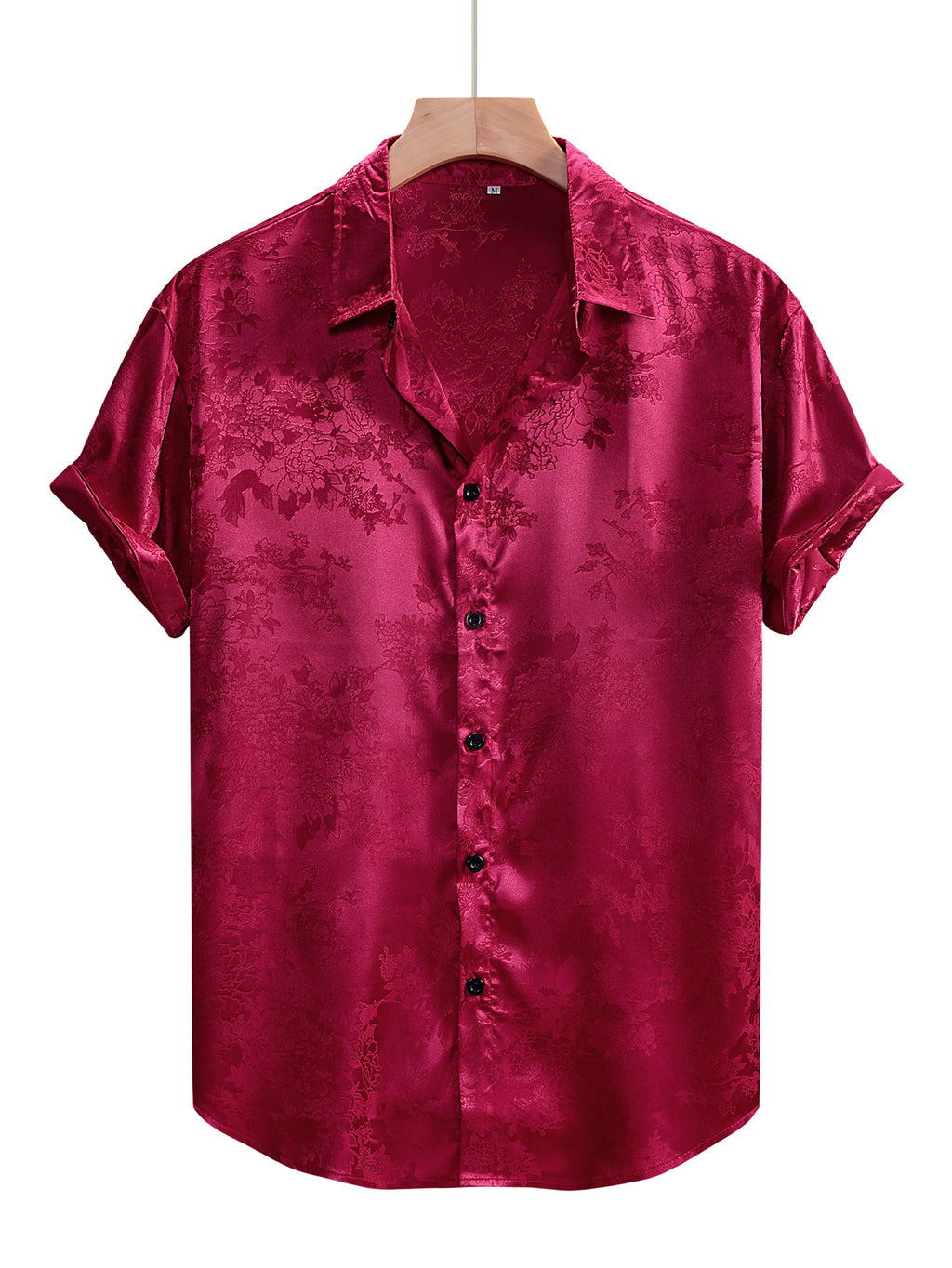 Men’s Floral Jacquard Satin Party Shirt