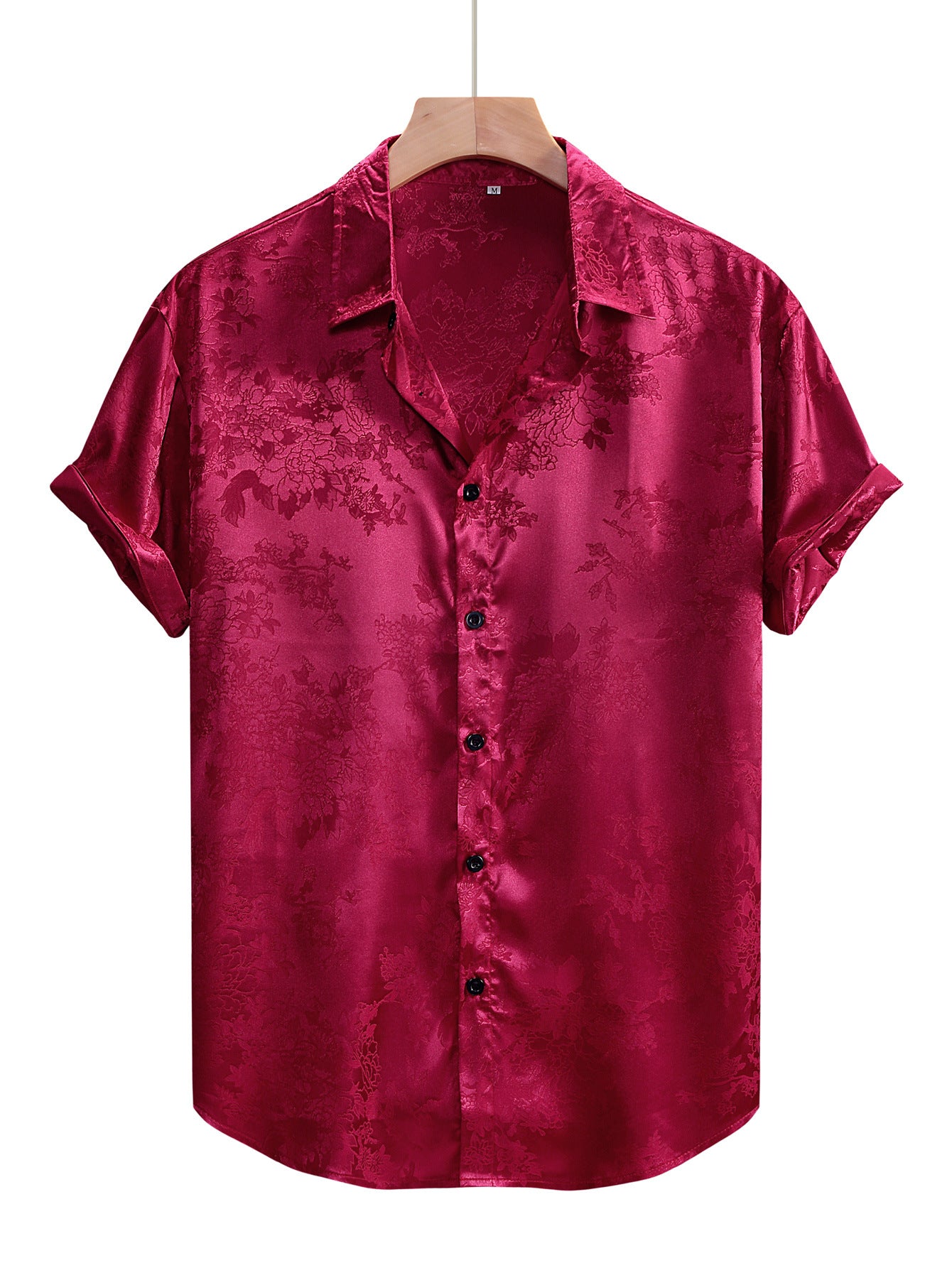 Men’s Floral Jacquard Satin Party Shirt